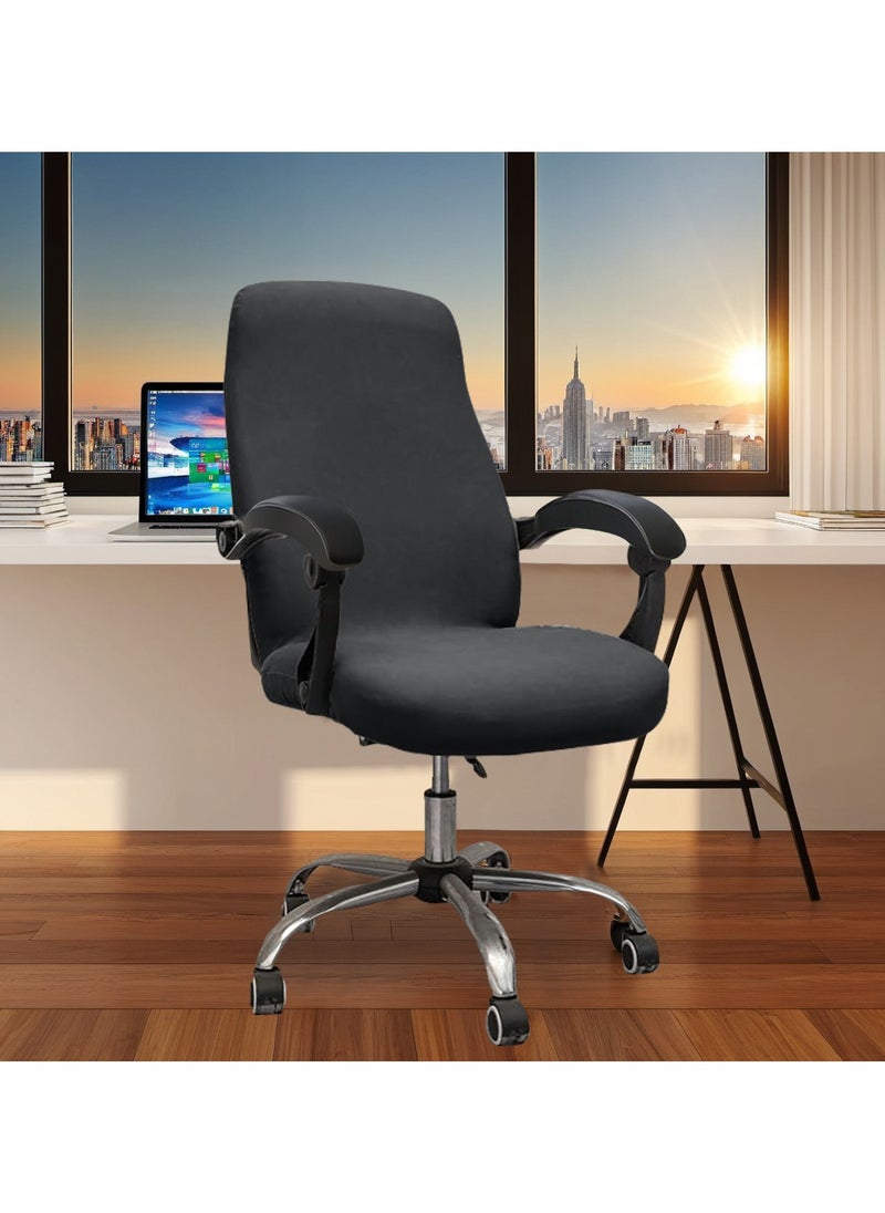 DUNISO Computer Office Chair Covers, Universal  Removable Computer Chairs Cover Stretch Rotating Mid Back Chair Slipcovers Cover Washable Seat Cushion Protectors For Office Computer Chairs  - Image 2
