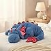 ARELUX Large 36in Cute Dragon Stuffed Animals Plush Toy Soft Blue Pterosaur Plushie Giant Fuzzy Dinosaur Pillow Plushies with Wings Cuddly for Friends Family Member - Image 2