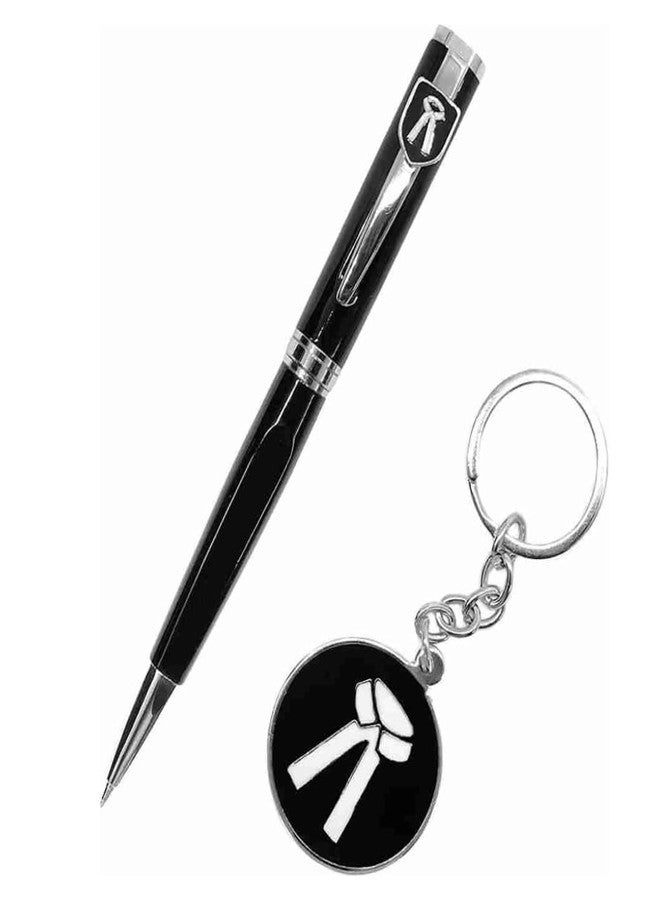 CrownLit Advocate Lawyer Pen & Keychain Combo, 2-in-1 Metal Pen with 3D Symbol, Giftable Corporate Box, Gift for Legal Profession - Image 1