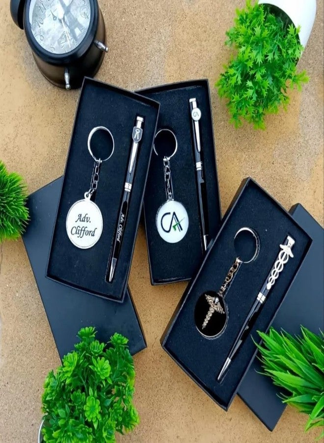 CrownLit Advocate Lawyer Pen & Keychain Combo, 2-in-1 Metal Pen with 3D Symbol, Giftable Corporate Box, Gift for Legal Profession - Image 4
