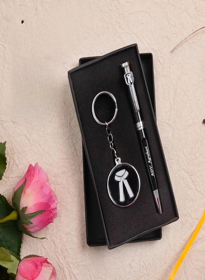 CrownLit Advocate Lawyer Pen & Keychain Combo, 2-in-1 Metal Pen with 3D Symbol, Giftable Corporate Box, Gift for Legal Profession - Image 3