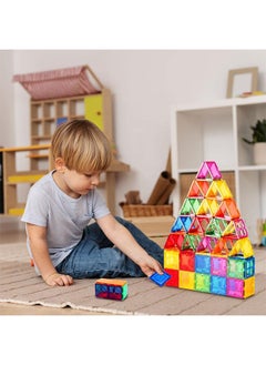 Beauenty 100pcs Magnet Building Tiles Vibrant Clear Color Early Learning Brain Development Magnetic 3D Building Blocks, Construction Play boards, Creativity beyond Imagination  - Image 4