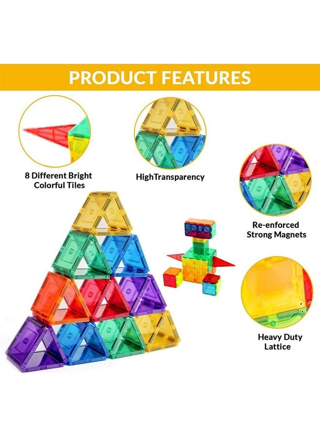 Beauenty - 100pcs Magnet Building Tiles Vibrant Clear Color Early Learning Brain Development Magnetic 3D Building Blocks, Construction Play boards, Creativity beyond Imagination - Image 1
