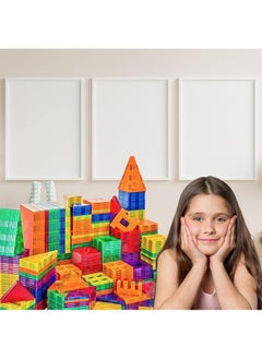 Beauenty 100pcs Magnet Building Tiles Vibrant Clear Color Early Learning Brain Development Magnetic 3D Building Blocks, Construction Play boards, Creativity beyond Imagination  - Image 5
