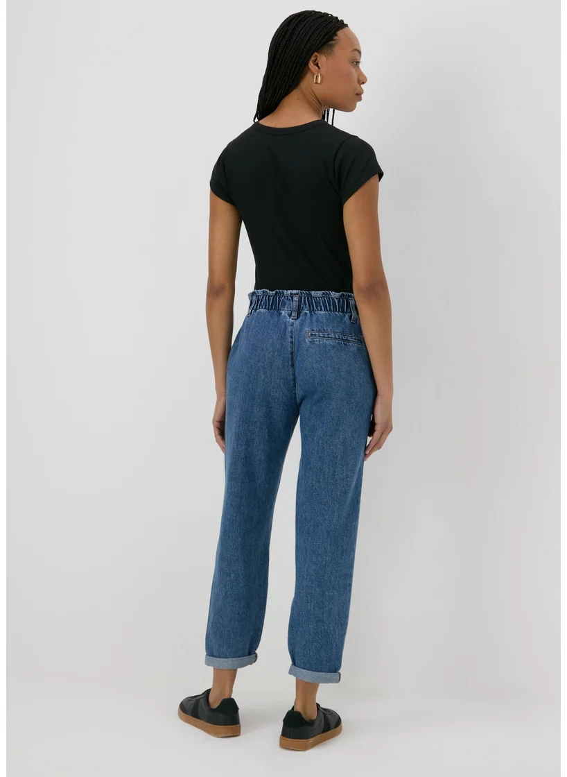 Matalan Midwash Blue Paperbag Jeans