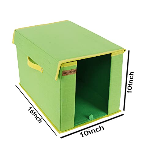 SHREY CREATION Non Woven Premium Shirt Stacker Wardrobe Organizer Cloth Storage Organizer with Lid and Handle (Pack Of 5) - Image 4