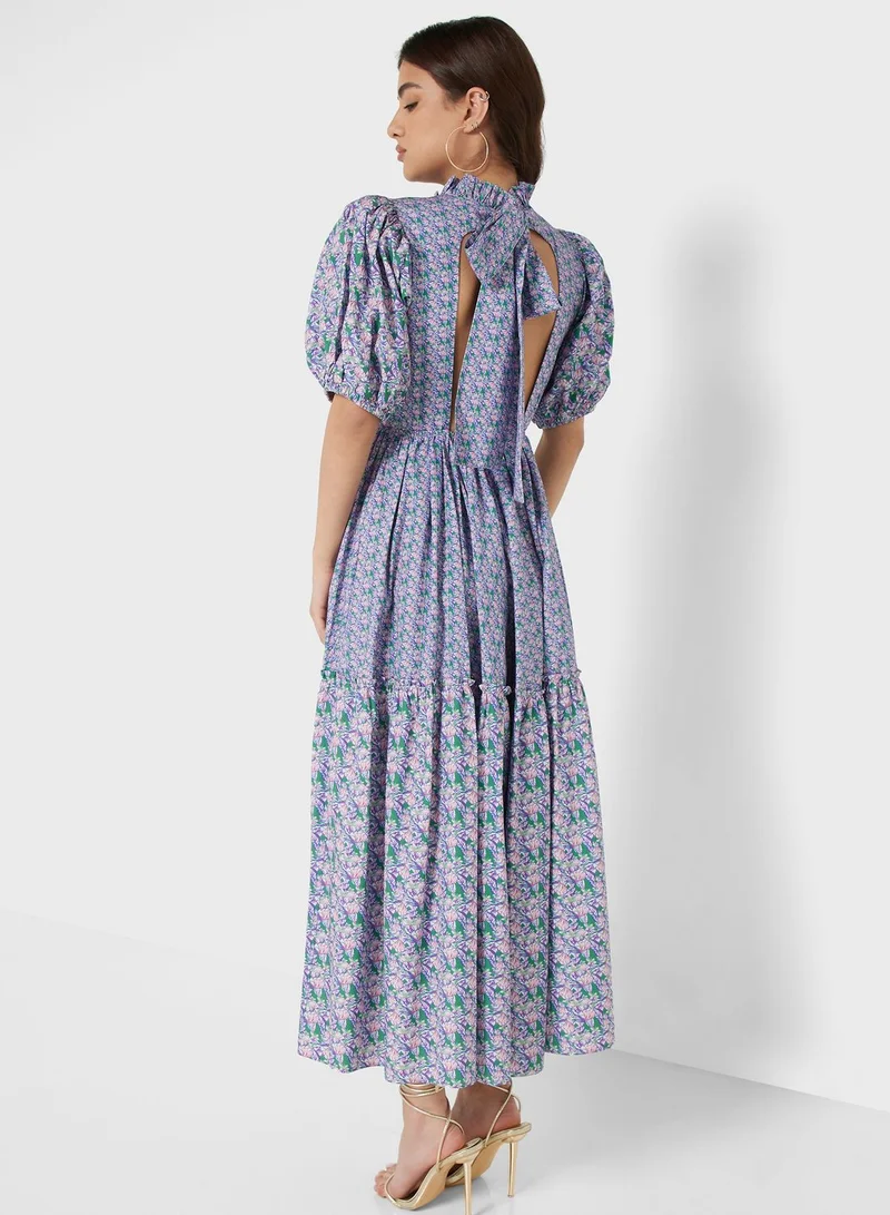 Nocturne Floral Print Midi Dress