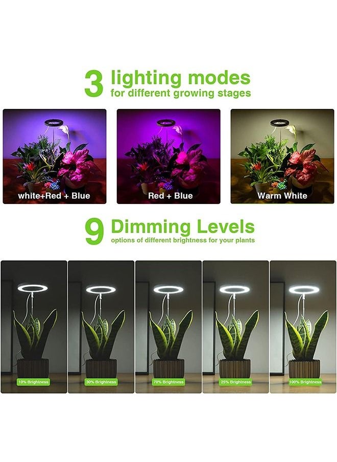 Generic - Plant Full Spectrum Grow Lights for Indoor Plants with Stand Height Adjustable Auto Timer 9 Dimmable Levels Red Blue White - Image 1