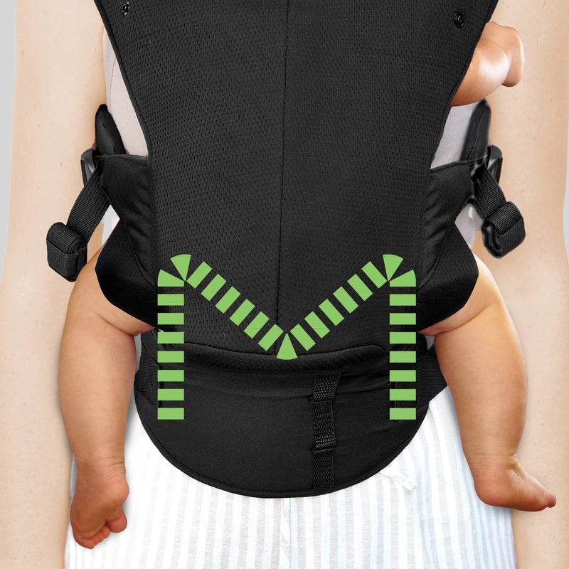 Chicco SnugSupport 4-in-1 Infant Carrier, Front and Back Carry Positions, Infant Backpack, Baby Carrier Newborn to Toddler, for Infants 7.5-33 lbs. | Black/Black - Image 3
