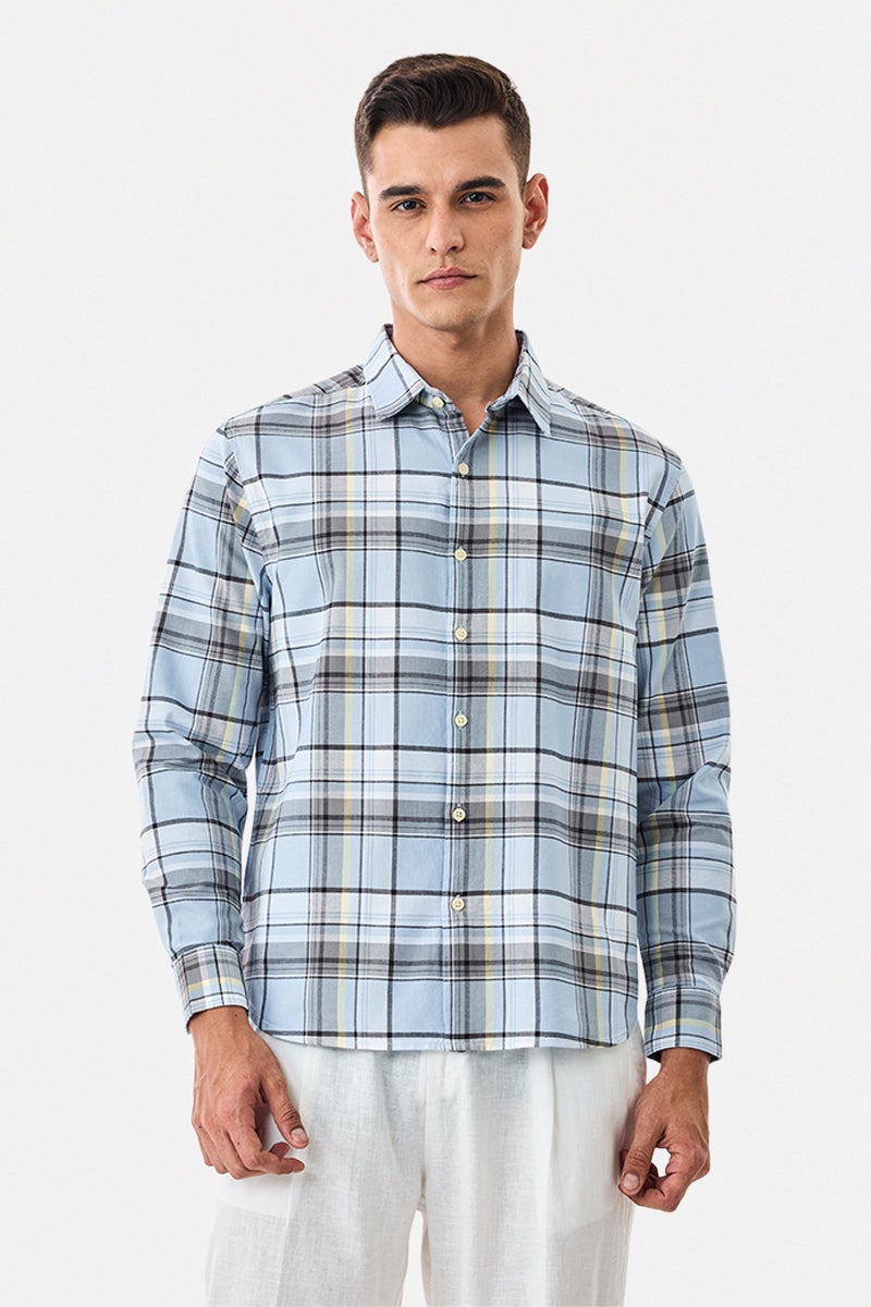 SNITCH Regular Fit 100% Cotton Plaid Shirt - Image 4