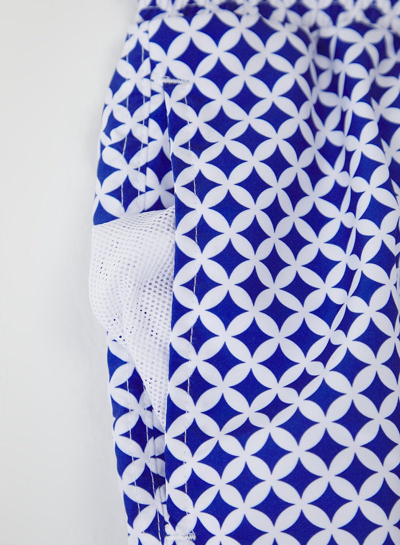 trendyol Navy Blue Standard Size Geometric Patterned Swimsuit Swim Shorts Tmnss25Ds00002 - Image 3