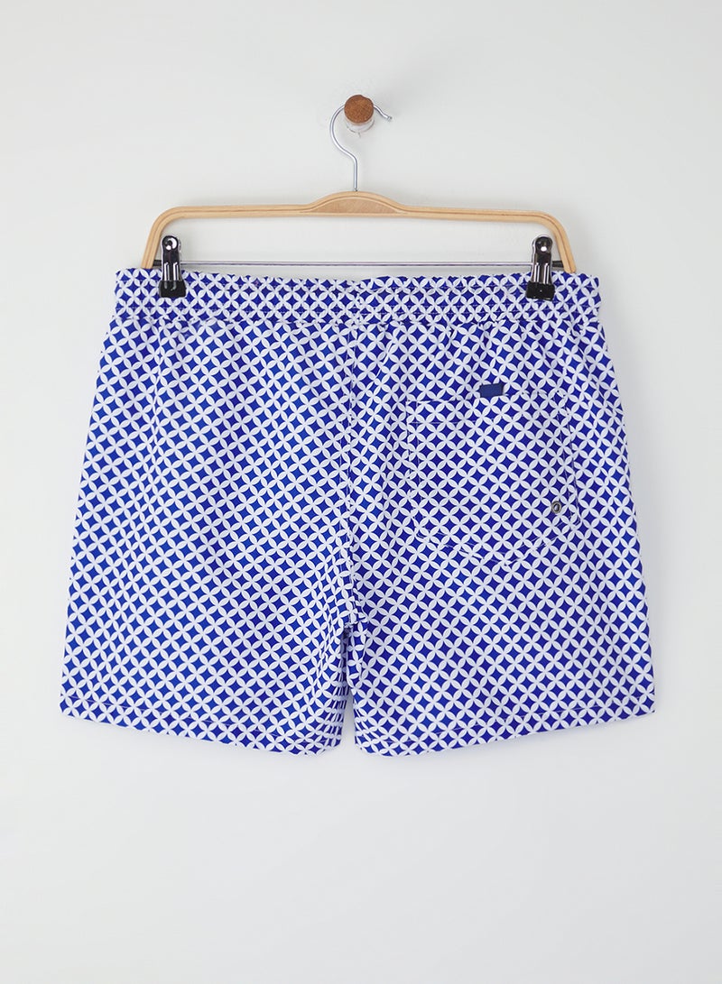 trendyol Navy Blue Standard Size Geometric Patterned Swimsuit Swim Shorts Tmnss25Ds00002 - Image 4