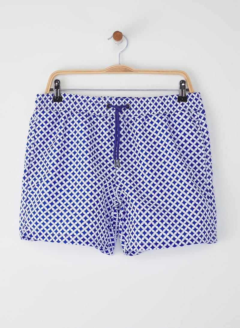 trendyol Navy Blue Standard Size Geometric Patterned Swimsuit Swim Shorts Tmnss25Ds00002 - Image 2