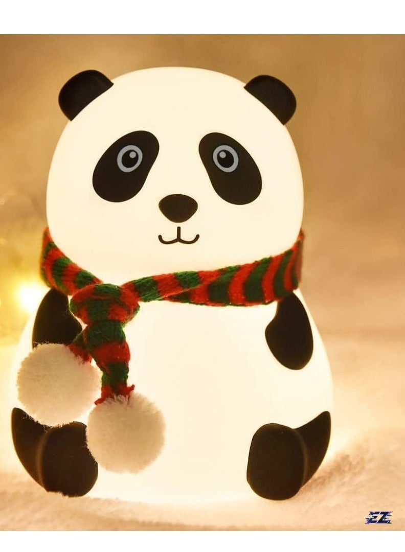 ELTRAZONE Night Lamp, Panda Lamp, Panda LED Light Lamp, Panda Touch Silicone Lamp, 7 Colour Changing Light for Kids Bedroom, USB Rechargeable (Panda Light), Multi  - Image 1