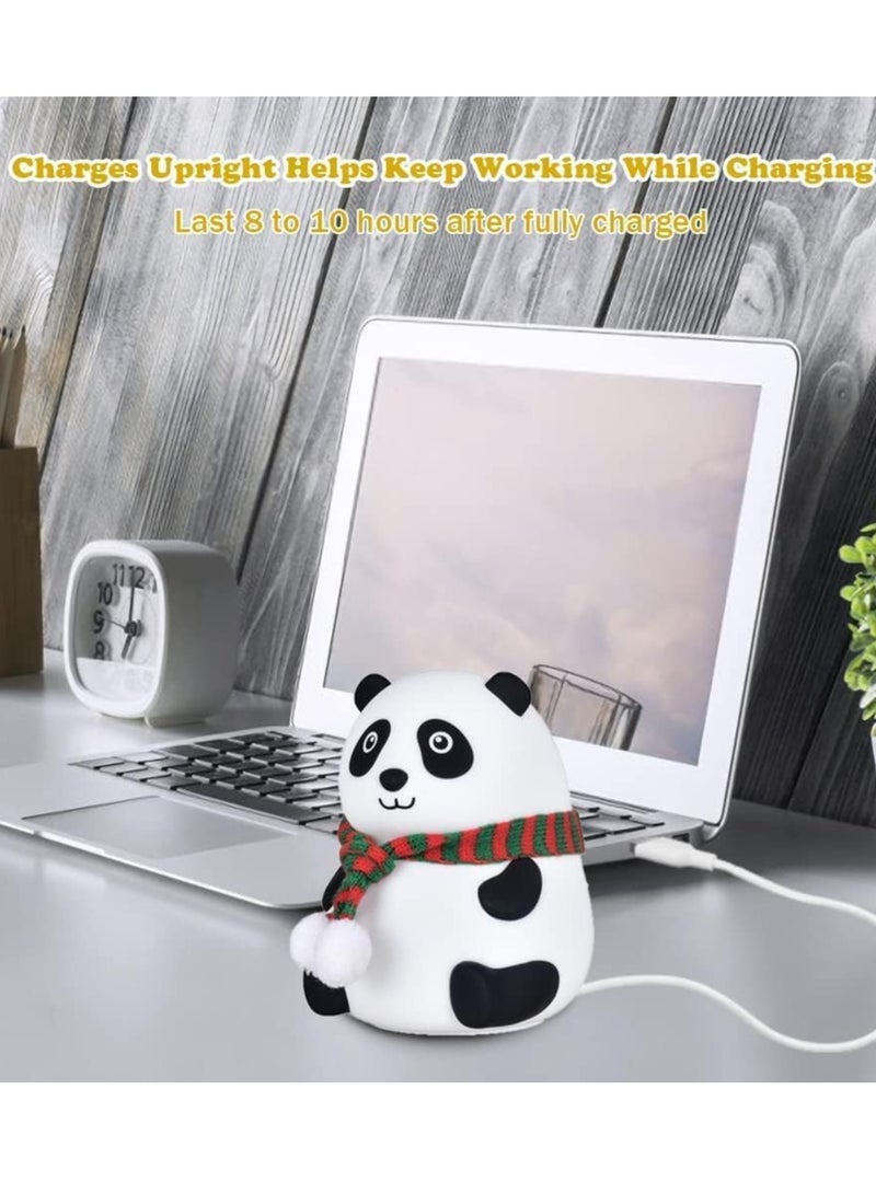 ELTRAZONE Night Lamp, Panda Lamp, Panda LED Light Lamp, Panda Touch Silicone Lamp, 7 Colour Changing Light for Kids Bedroom, USB Rechargeable (Panda Light), Multi  - Image 4