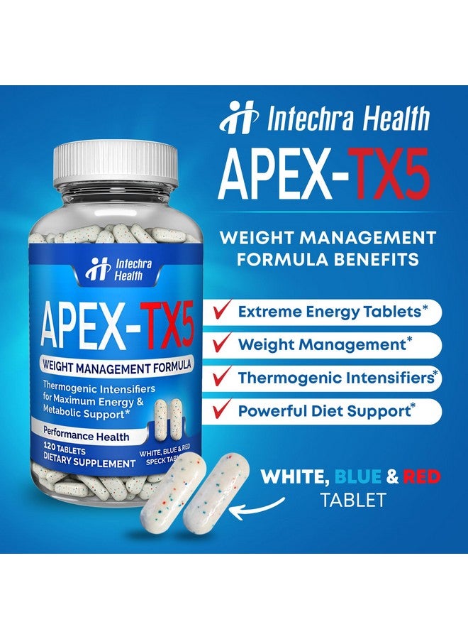 APEX-TX5 APEX-TX5 Weight Management Dietary Supplement 120 White Blue Red Speck Tablets Manufactured in the USA Highest Professional Quality - Image 4