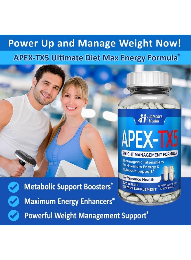 APEX-TX5 APEX-TX5 Weight Management Dietary Supplement 120 White Blue Red Speck Tablets Manufactured in the USA Highest Professional Quality - Image 2