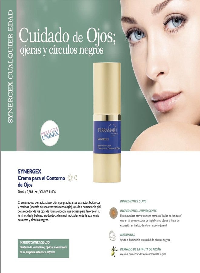 Terramar SYNERGEX Eye Contour Cream - Reduces Dark Circles, Smooths Fine Lines & Wrinkles, Hydrating Firming Anti-Aging Cream for Eyes - Image 3