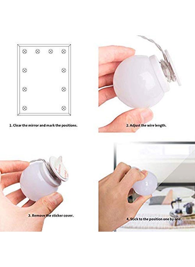 Raxoom 10-Piece Vanity Mirror Dimmable Light Bulbs White - Image 2