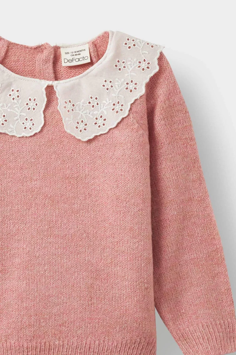 ديفاكتو Baby Girl Regular Fit Big Neck Pullover