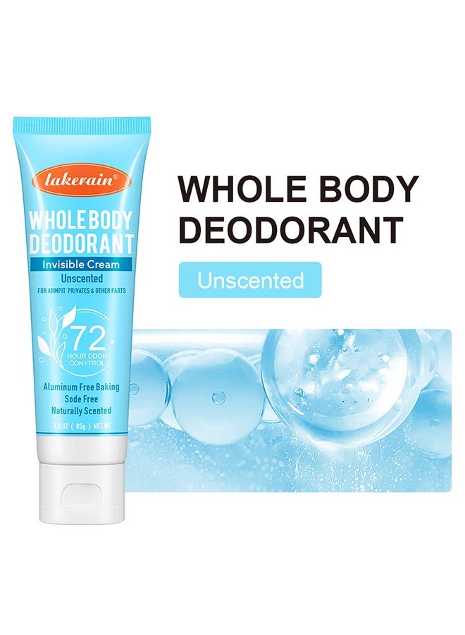 ليكرين مزيل العرق لكامل الجسم كريم غير مرئي ، غسول مزيل عرق خال من الألومنيوم ، كريم مزيل عرق تحت الإبط (مزيل عرق 72 ساعة) ، مزيل عرق جل شفاف مضاد للتعرق ، بدون صودا الخبز (بدون عطر) - Image 2