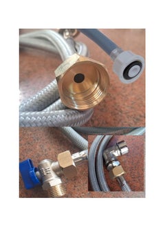Generic 2.5 meter hose for washing machines, stainless and Teflon gaskets and elbow set  - Image 2