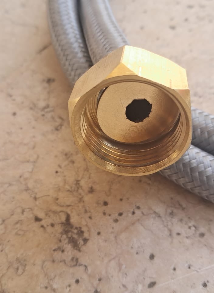 2.5 meter hose for washing machines, stainless and Teflon gaskets and elbow set  - Image 5
