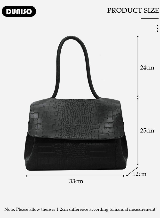 DUNISO Women's Shoulder Tote Bag Faux Leather Handbag for Women Large Capacity Messenger Bag, Fashionable Travel Shoulder Bag for Ladies Girls College Students - Image 4