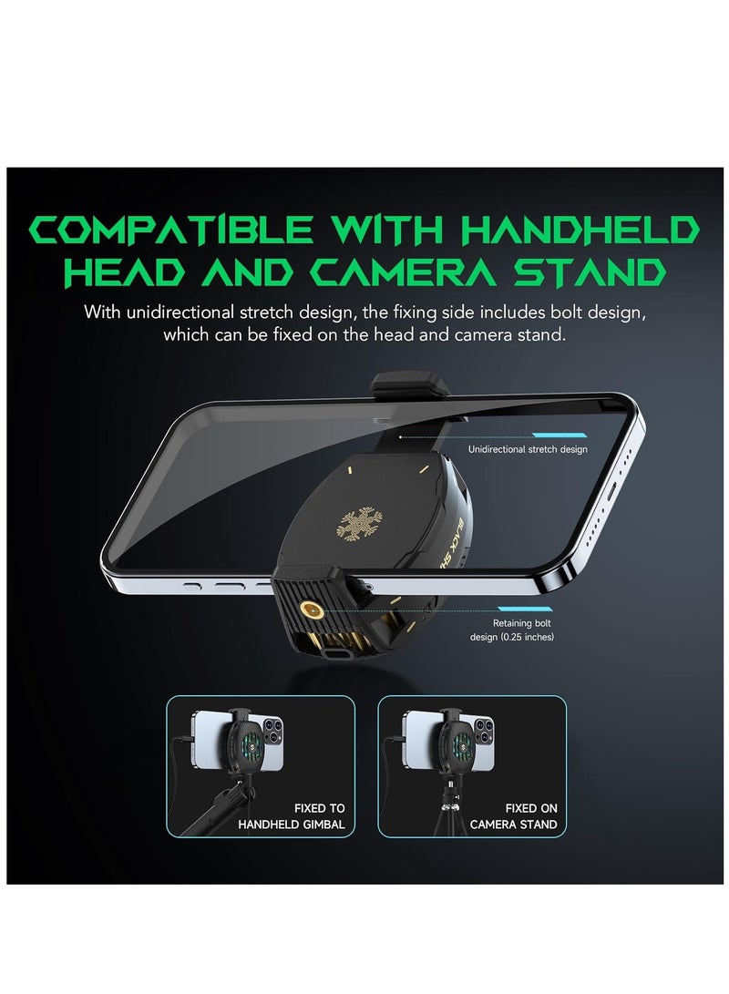 بلاك شارك مبرد الهاتف للألعاب FunCooler 4 مروحة تبريد للهاتف المحمول خفيفة الوزن وهادئة مع مشعاع الهاتف المحمول بإضاءة RGB لـ 2.67-3.45 بوصة iPhone Android الاحتفاظ بمسمار للبث المباشر - Image 4