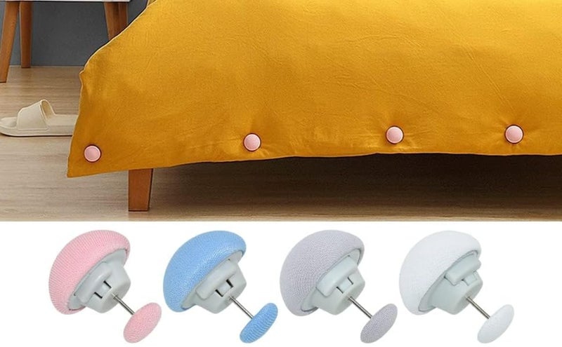 BIGJANE Bed Sheet Clips Duvet Cover Holding Clips NonSlip Cover Fixator Comforter Quilt Holder with OneKey Unlock for Blanket Bed Sheet Curtain Socks Mattress 16 Gray  - Image 3