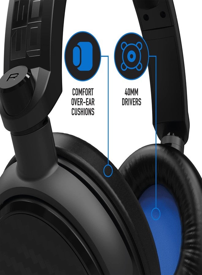 4Gamers C6-100 Black & Blue Over Ear Gaming Headset Compatible with PS4/PS5, Xbox, Switch, PC with Flexible Mic, 3.5mm Jack, 1.5m Cable, Lightweight, Comfortable and Durable - Image 3