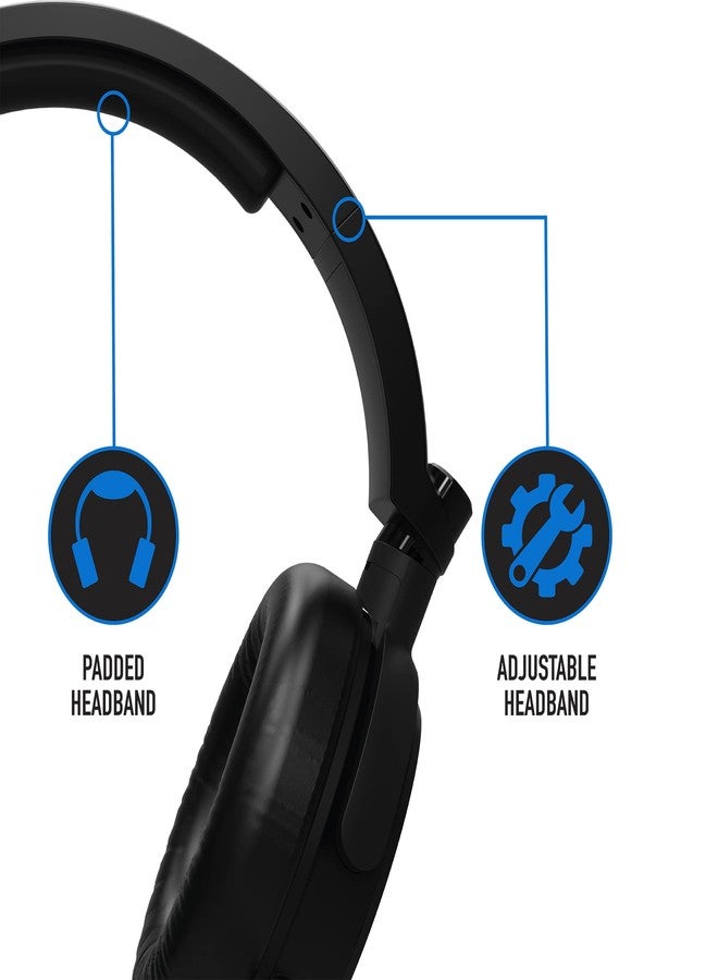 4Gamers C6-100 Black & Blue Over Ear Gaming Headset Compatible with PS4/PS5, Xbox, Switch, PC with Flexible Mic, 3.5mm Jack, 1.5m Cable, Lightweight, Comfortable and Durable - Image 5
