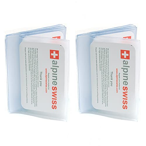 Alpine Swiss Set of 2 Plastic Wallet Inserts 6 Page Card Holder Picture Windows - Image 3
