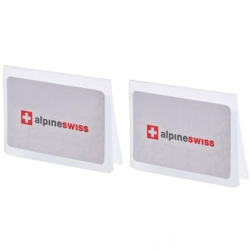 Alpine Swiss Set of 2 Plastic Wallet Inserts 6 Page Card Holder Picture Windows - Image 1
