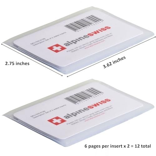 Alpine Swiss Set of 2 Plastic Wallet Inserts 6 Page Card Holder Picture Windows - Image 2