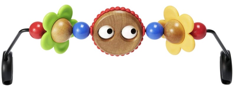 Colorful Wooden Bouncer Toy with Spinning Figures - Safe Chew Materials for Baby Development - Image 1