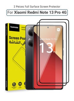 2 Pieces Xiaomi Redmi Note 13 Pro 4G Screen Protector – Premium Edge to Edge Tempered Glass, High Transparency, Delicate Touch, Anti-Explosion, Smooth Arc Edges, Easy Installation