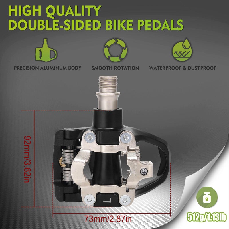 BUCKLOS Look Deltaï¼ŒCompatible with Peloton Bike Pedals Replacement & Shimano SPD Spin Bicycle Clip in Aluminium Pedal for Road Bike/Indoor Outdoor Cyclingï¼ˆ9/16''ï¼‰ - Image 5