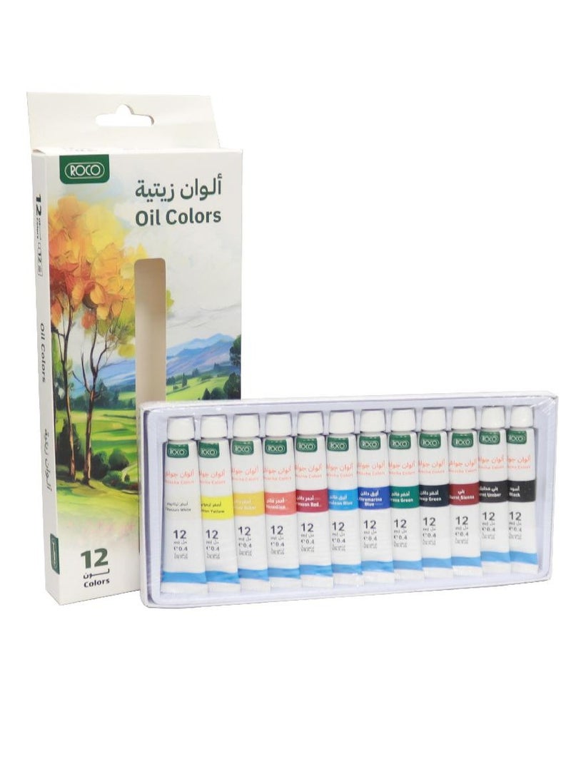 روكو مجموعة ألوان زيتية مكونة من 12 قطعة متعدد الألوان - Image 3