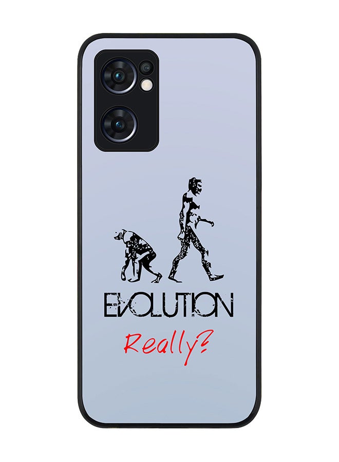 Stylizedd Rugged Black edge case for Oppo Find X5 Lite, Slim fit Soft Case Flexible Cover - Evolution, Really (Blue) - Image 1