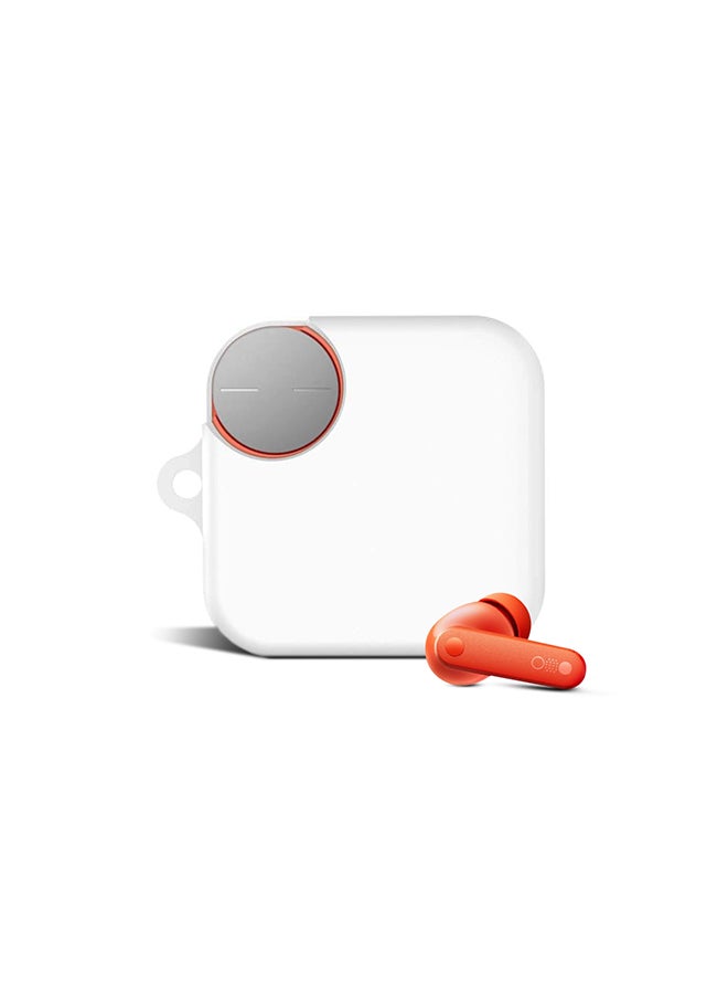 O Ozone Silicone Case Compatible with CMF By Nothing Buds Pro 2, Shockproof and Scratch-Resistant Full-Body Protection Cover with Anti-Lost Keychain- White - Image 1