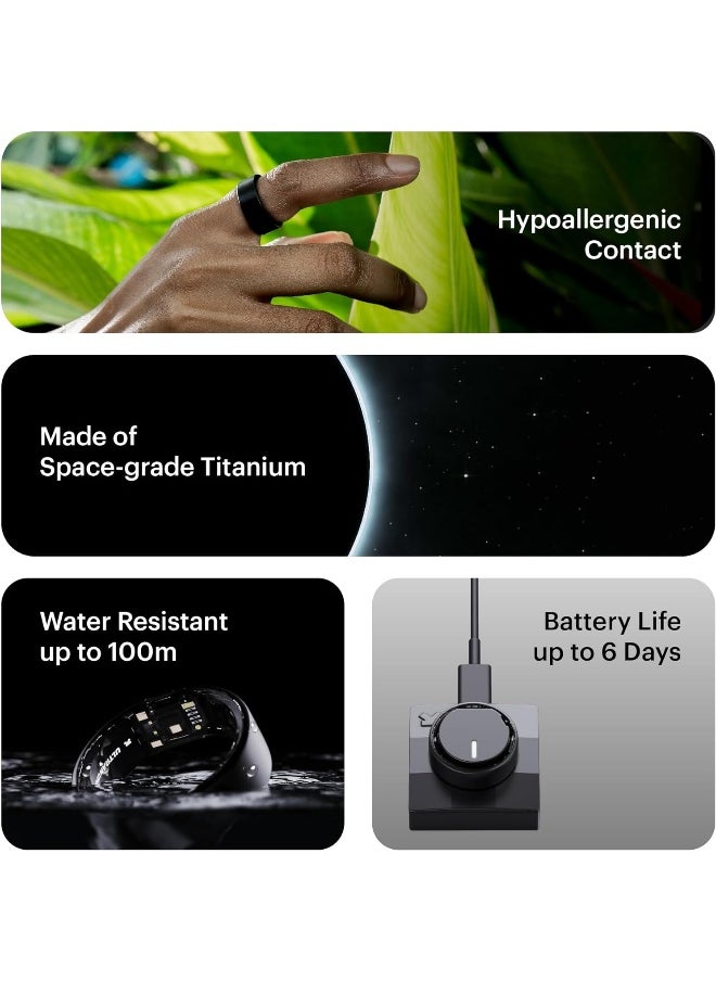 ULTRAHUMAN - Ring Air Advanced Sleep-Tracking Wearable, Hrv And Temperature Monitoring 6 Days Battery Life - Matte Black (Size 6) - Image 1