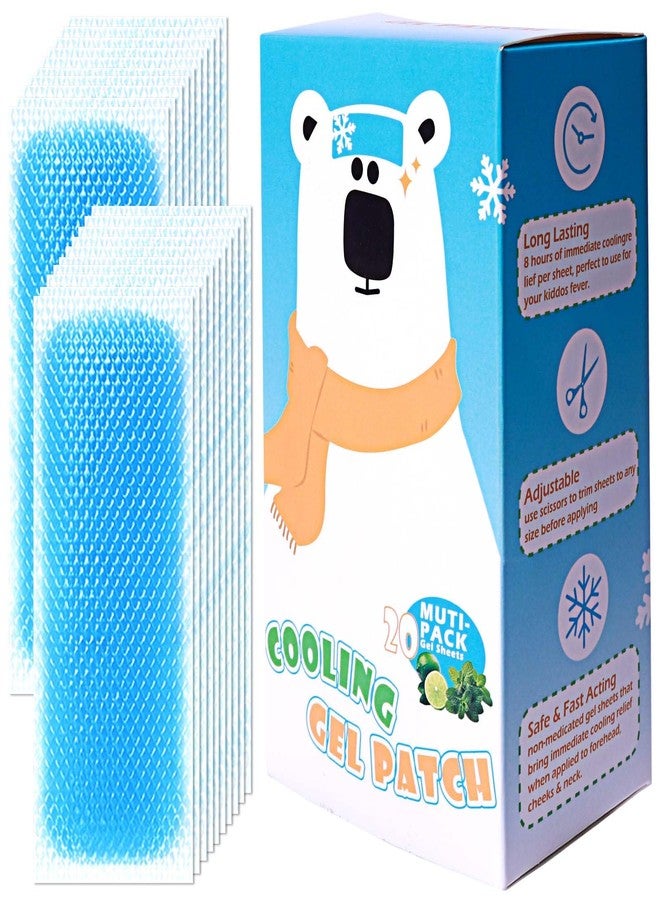 Cozeoa 20 Count Cooling Patches for Kids and Adults, Long Lasting Cooling Gel Patches, Gentle Fever Relief & Summer Cooling Patches for Forehead, Disposable Cold Patch for Travel & Outdoor Activities - Image 1