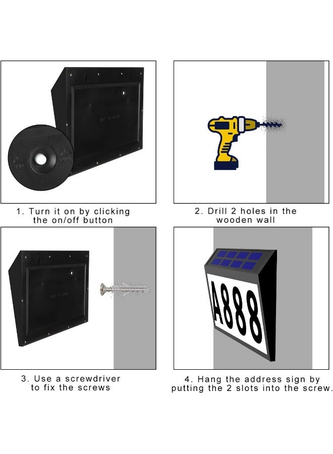 T-SUNUS Solar House Numbers Light, T-SUNUS Lighted House Numbers Sign Plaque Address Numbers for Houses Waterproof LED Solar Powered Address Sign for Houses Mailbox Street Yard - Image 5
