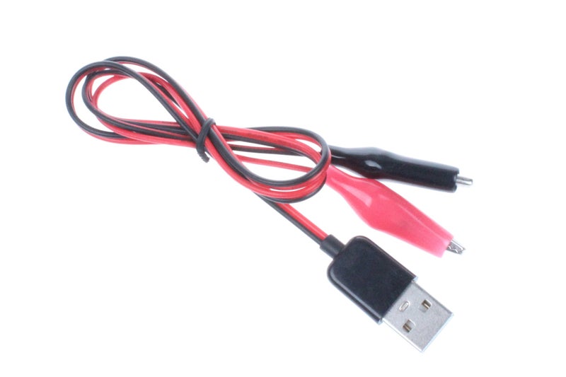 NOYITO Alligator Clip to USB Male Test Wire Adapter Red Black Wire Alligator Clip Test Cable Length 3.2 feet (Pack of 2) - Image 2
