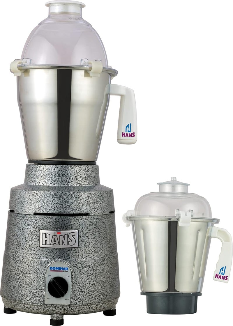 Hans HANS Dominar X Pro 1800 Watts 2.5 HP Commercial Mixer Grinder With 2 Jar Heavy Duty Black Grey  - Image 1