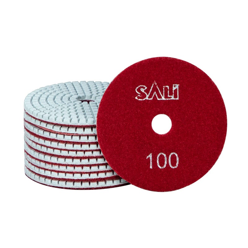 Sali 10 Pack Diamond Polishing Pads 4 Inch Wet Granite Stone Polish Pad Kit for Drill Grinder Polisher Polishing Pad for Concrete Marble Stone Countertop Quartz 100 Grit - Image 2