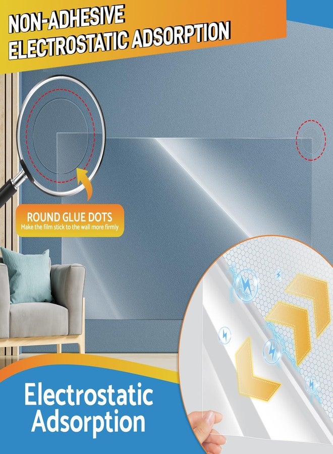 Loiion Clear Wall Protector, Electrostatic Wall Protective Film, Transparent Static Cling Plastic Stickers for Kitchen & Office from Bin, Chair Back, Furniture, Door, Dog, Cat 6.6 ft - Image 4