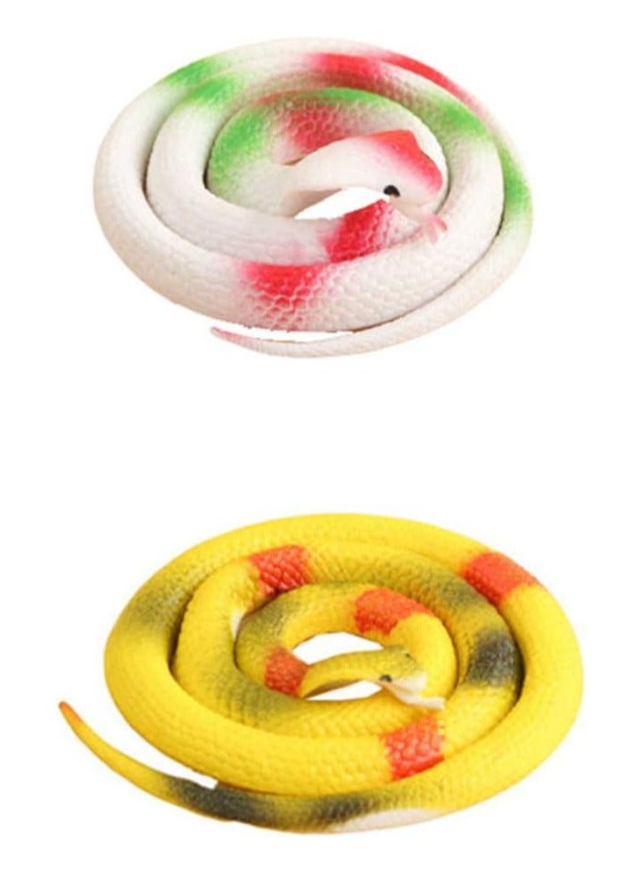 4pcs rubber snakes fake snake toys large realistic rubber snake gags practical joke toys for kids - Image 2