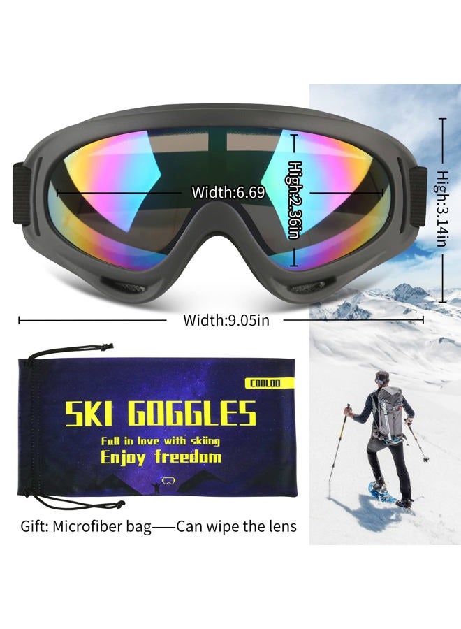 COOLOO Ski Goggles, Motorcycle Goggles, Snowboard Goggles for Men Women & Youth, Kids - Image 3
